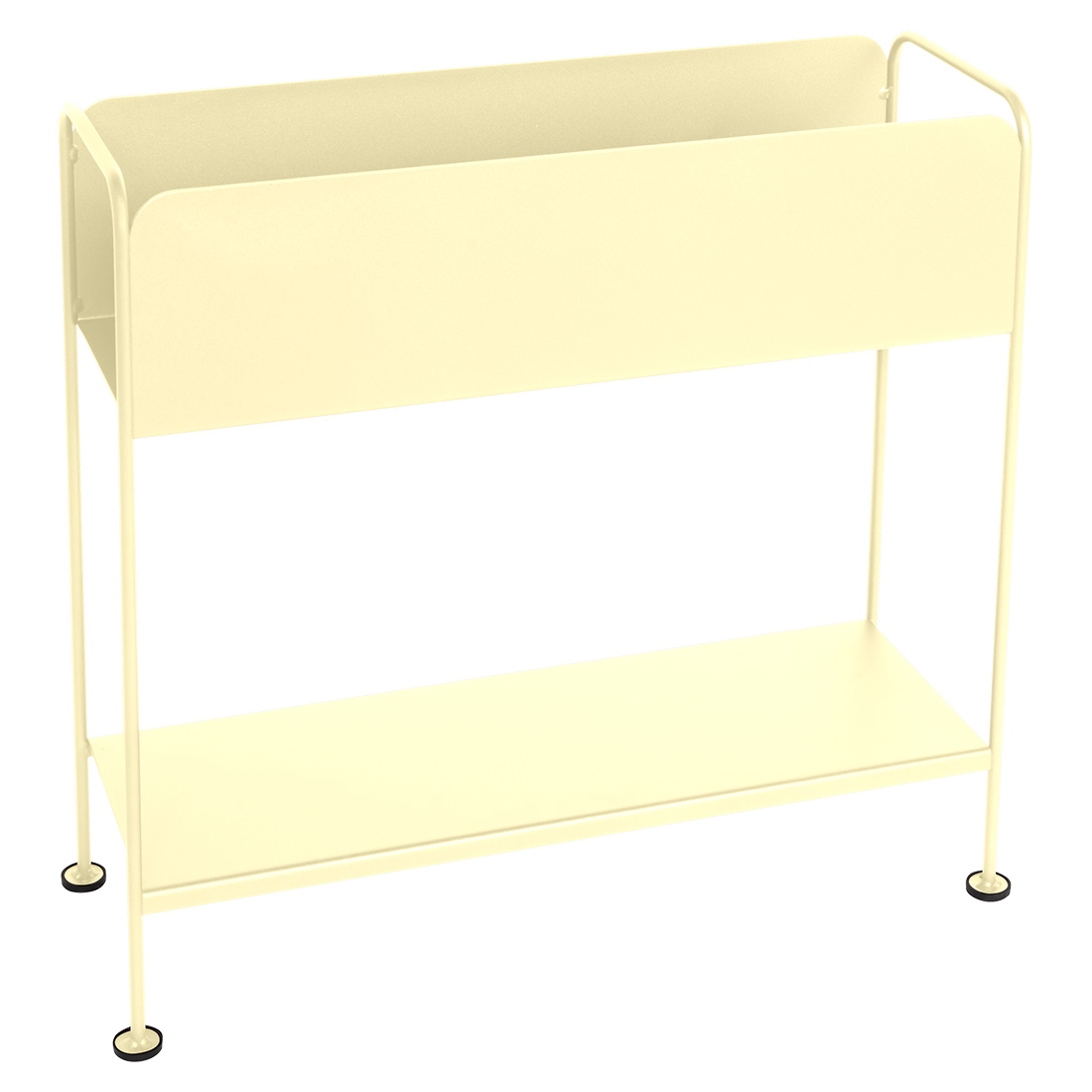 Beigefarbener Picolino Blumentopf von Fermob für den Außenbereich, mit zwei Ebenen und minimalistischem Design.