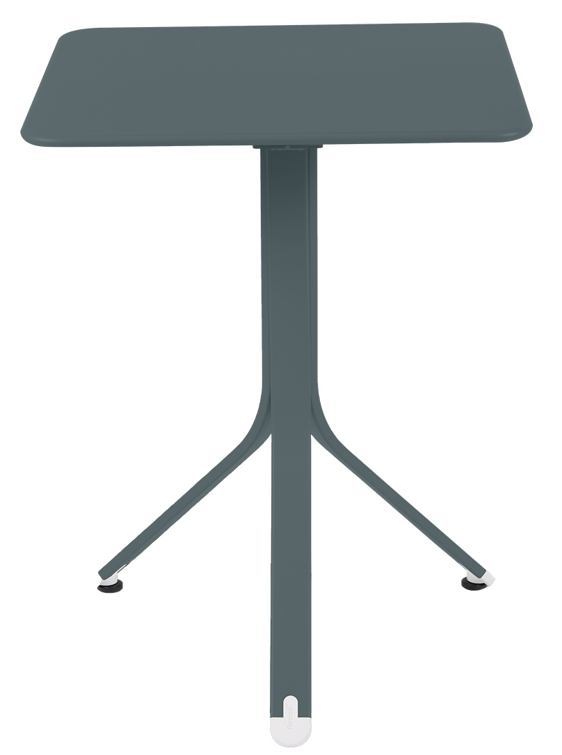 Fermob Rest´O Table Outdoor Tisch in Lagunenblau, quadratische Tischplatte mit zentralem Standfuß.