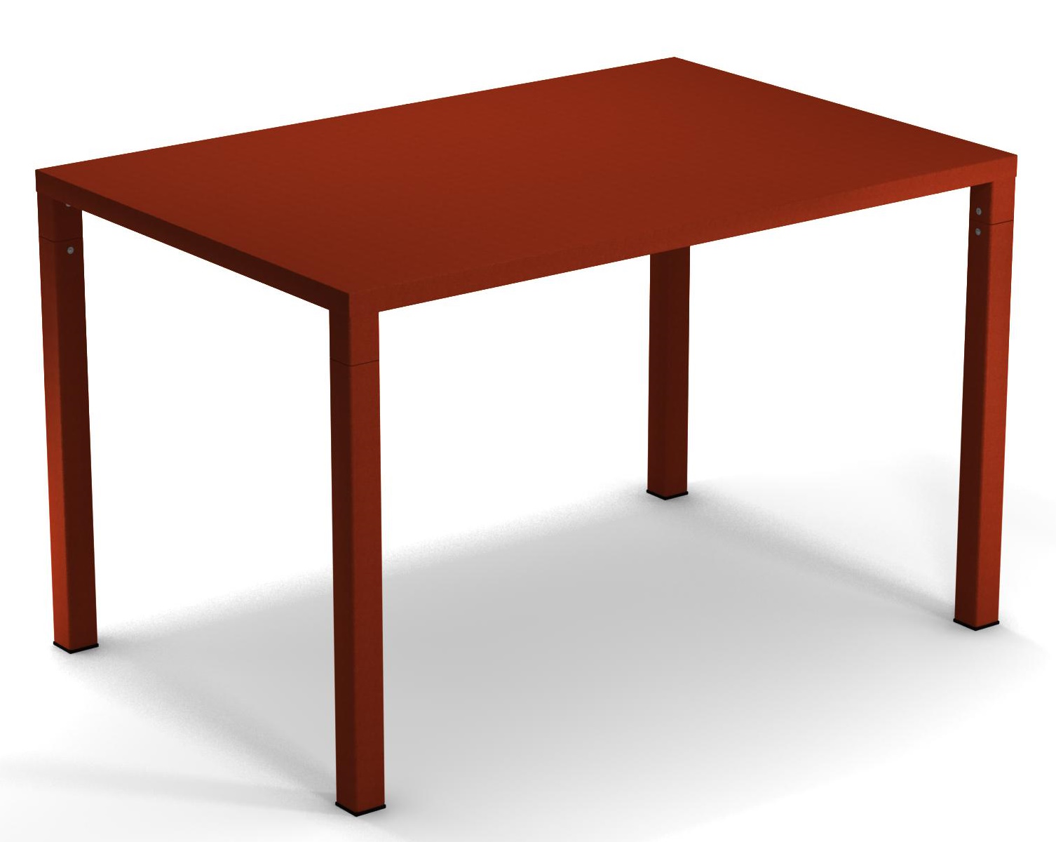 Nova Tisch Outdoor von Emu, rechteckig, aus Metall in Terrakotta, für Garten und Terrasse.