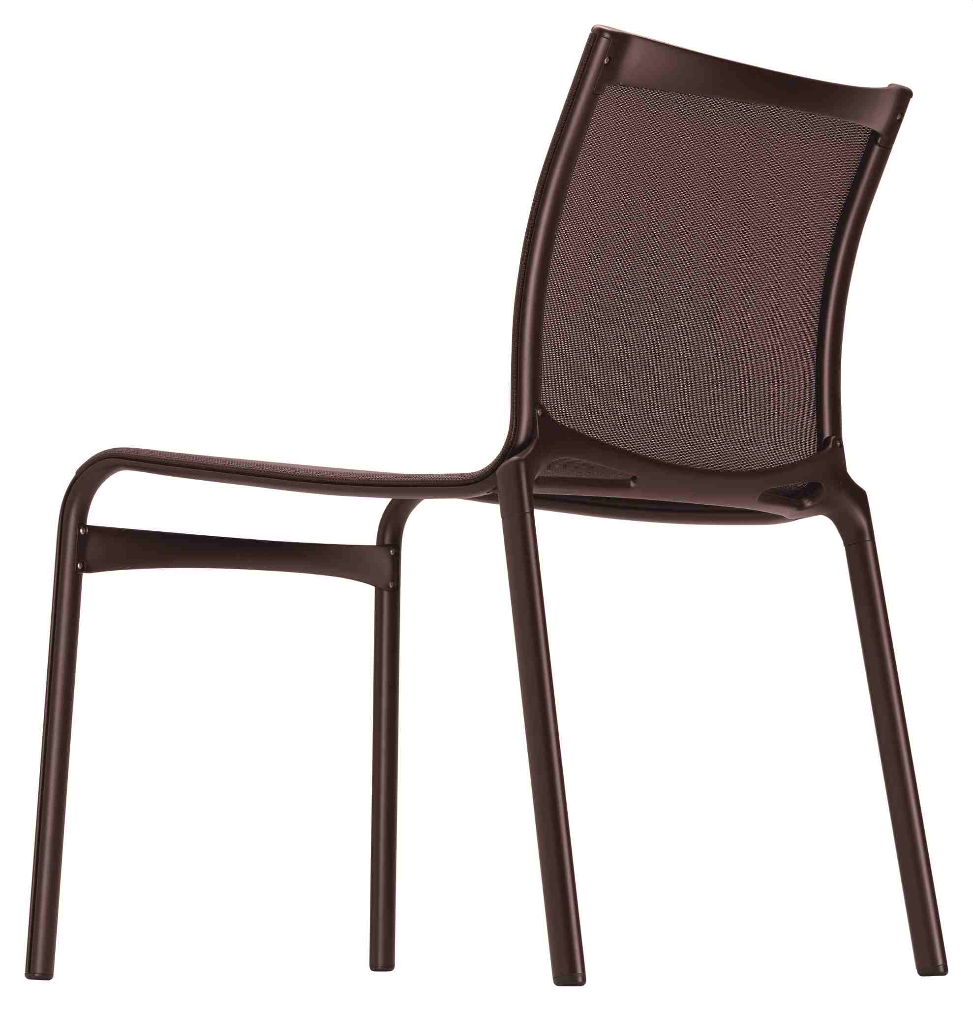 Braunfarbener Frame Stuhl von Alias, ein moderner Designstuhl mit Netzstruktur für Esszimmer und Büro.