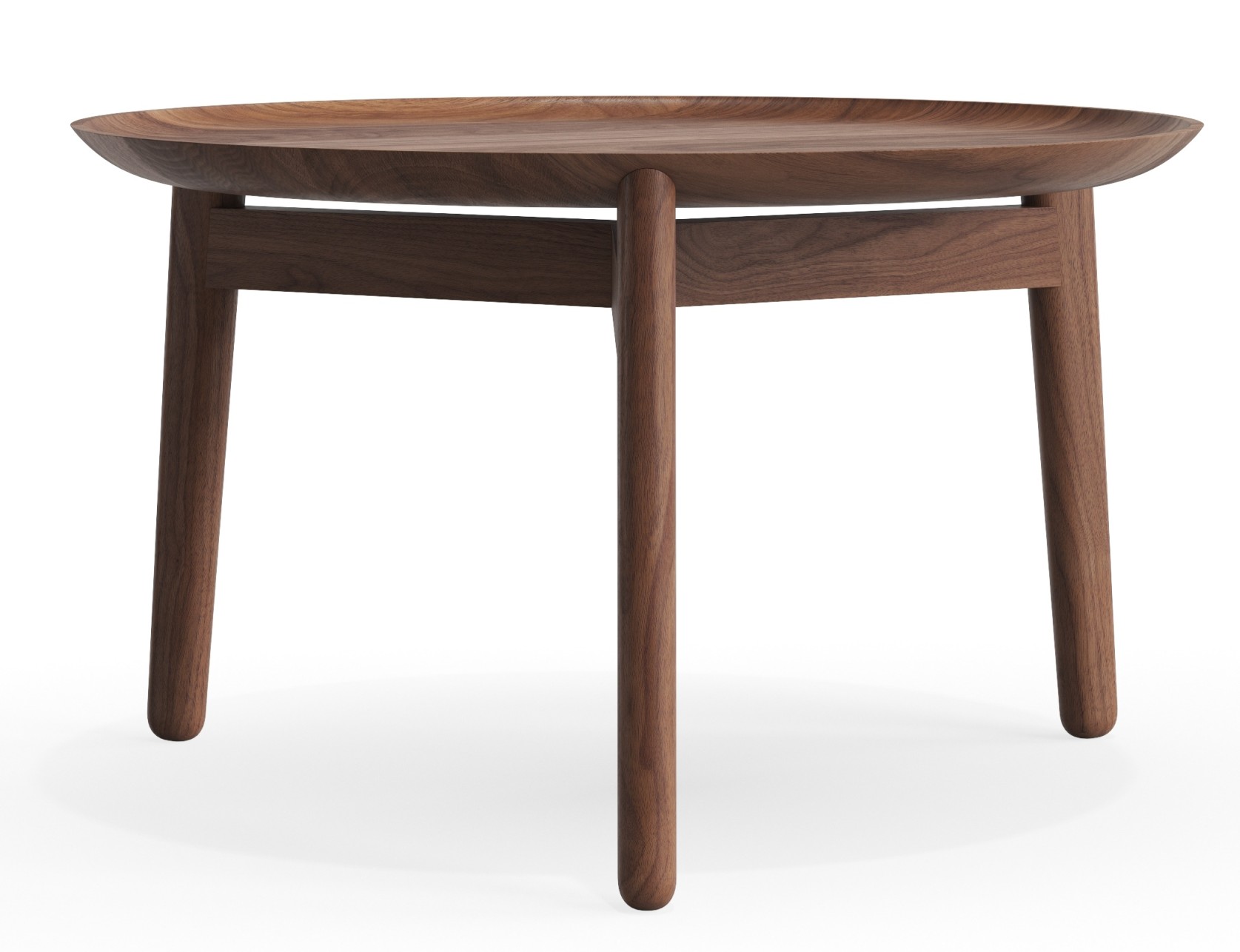 Plaisir Beistelltisch aus Holz von Zeitraum, runder Couchtisch mit drei Beinen, modernes Möbeldesign.