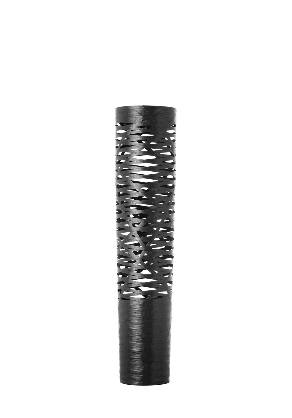 Schwarze, hohe Bodenvase mit modernem, durchbrochenem Design für stilvolle Inneneinrichtung kaufen.