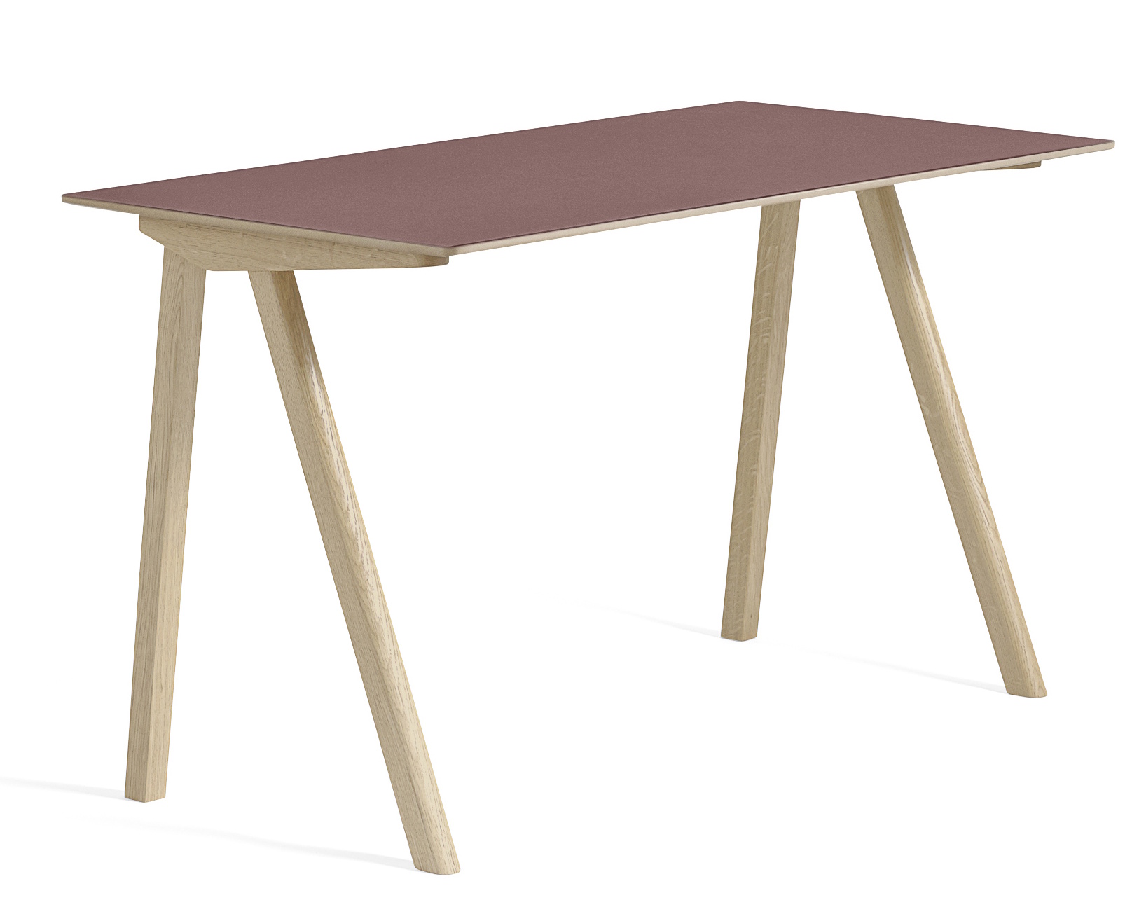 Copenhague Table CPH 90 Desk bureau BLAD BURGUNDY LINOLEUM Hay UNIEK EXEMPLAAR