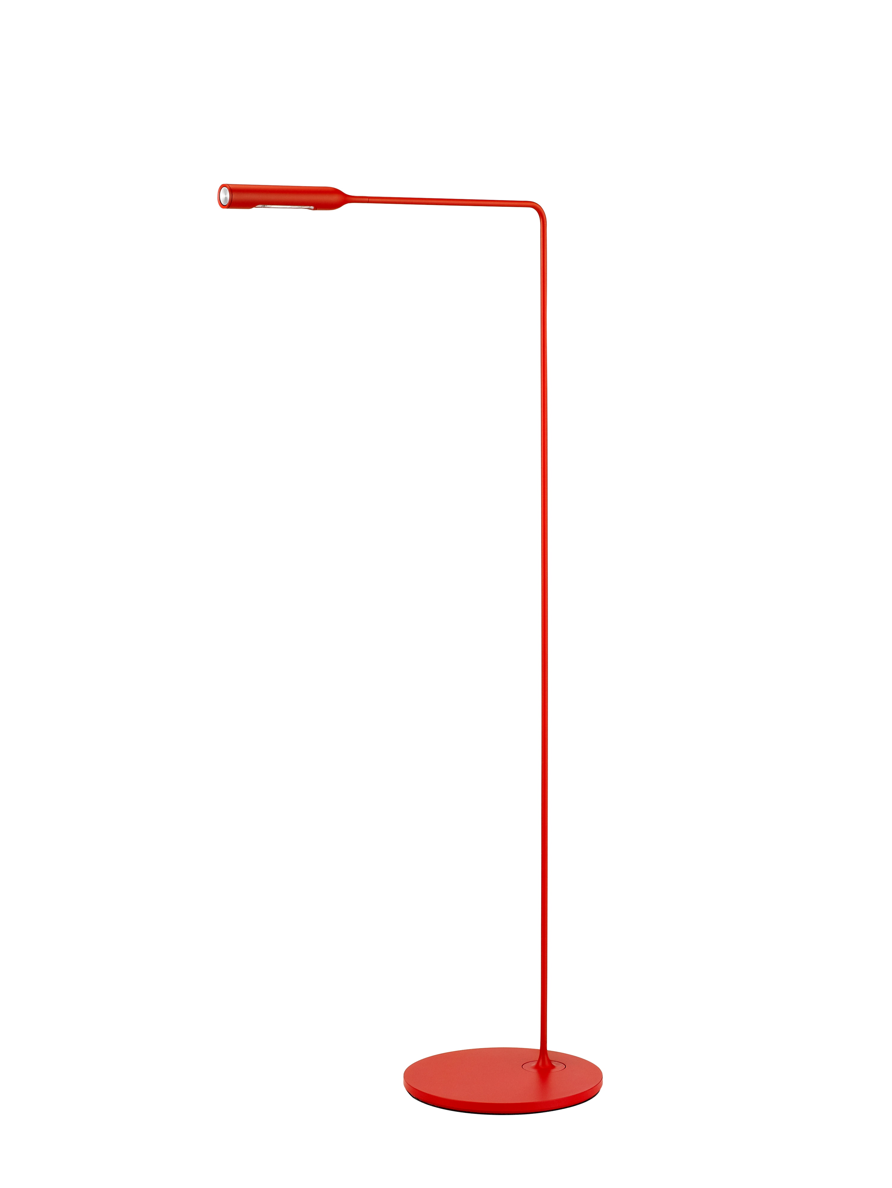 Flo Floor Stehleuchte in Mattrot: Moderne LED Stehlampe mit minimalistischem Design für Wohnzimmer und Büro.