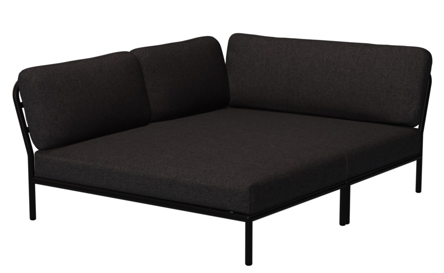 Graues Level 2 Cozy Corner Outdoor Sofa mit Ecke links und minimalistischem Design.
