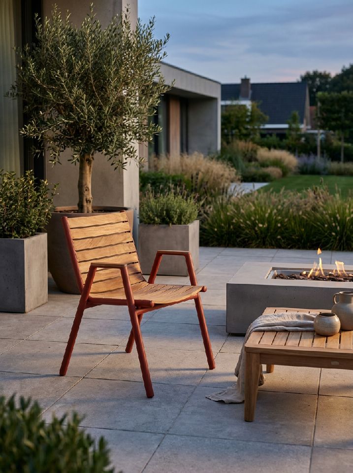 Pilotis fauteuil met armleuningen, teakhout, voor buiten, Fermob