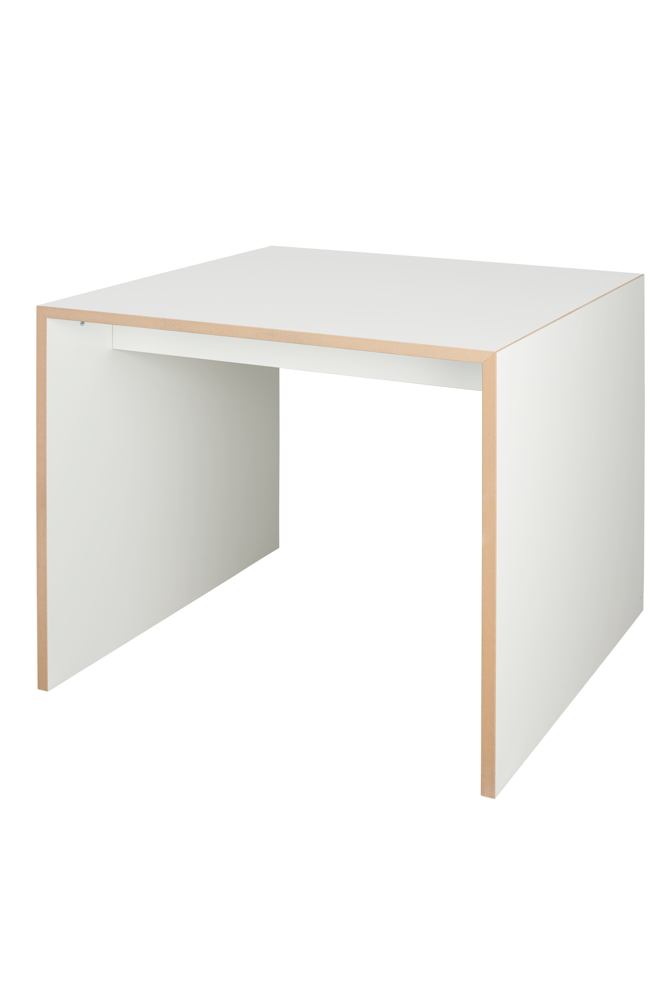 Weißer, minimalistischer Schreibtisch, Tojo Design, ideal als kleiner Bürotisch oder Beistelltisch.