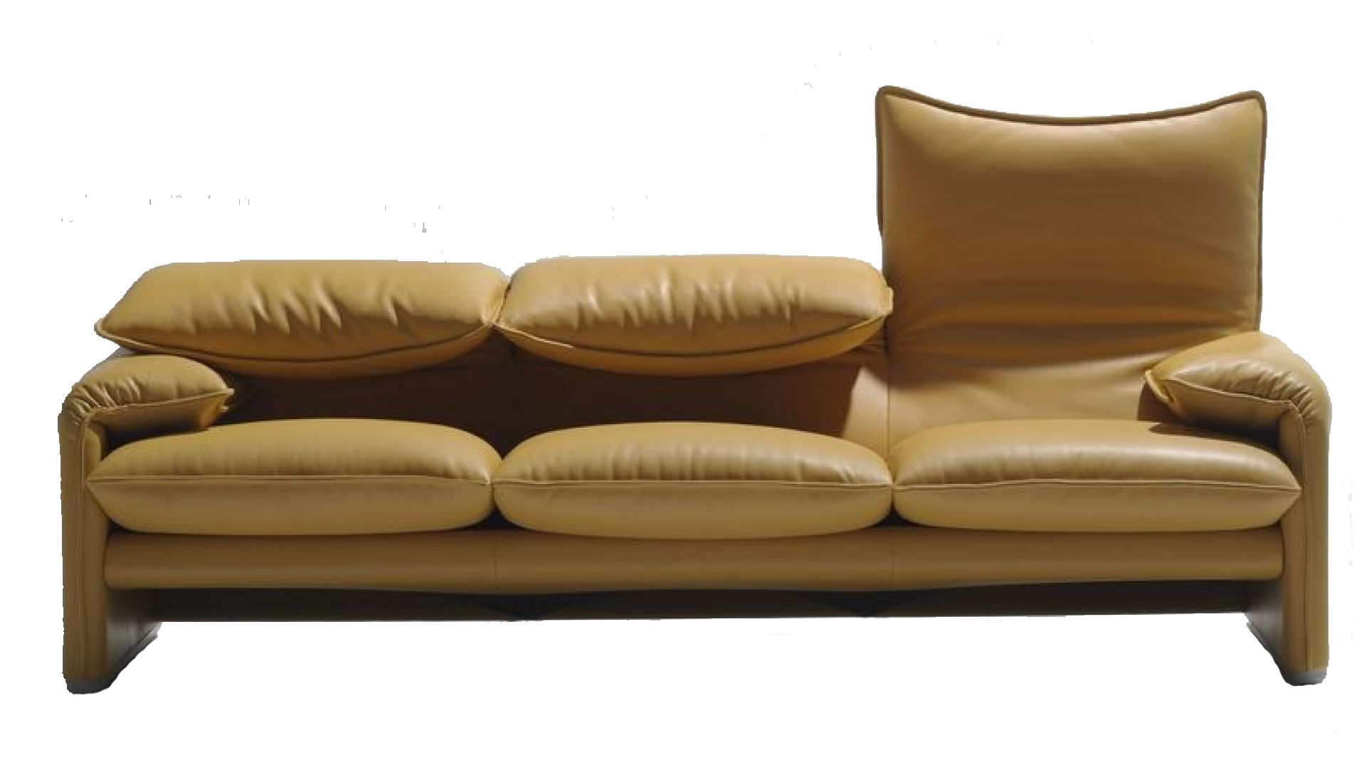 Cassina Maralunga Sofa Dreisitzer in Leder, modernes Design Sofa für Wohnzimmer und stilvolles Ambiente.