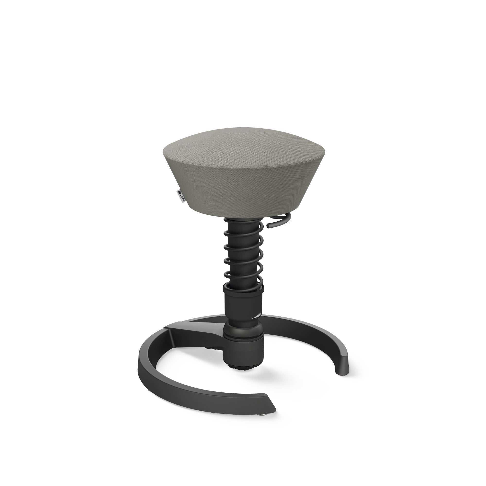Aeris Swopper Bürostuhl in Grau mit Federung und schwarzem Fußkreuz, ergonomischer Hocker.