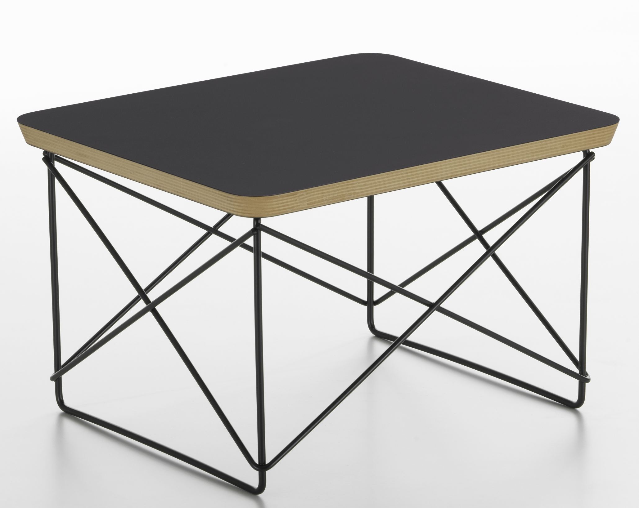Bijzettafel LTR HPL zwart Vitra, staaldraad met zwarte poedercoating