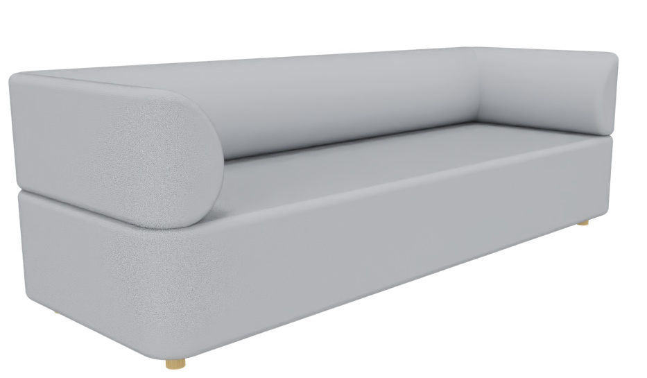 Helles, modernes Cascando Mezza Sofa Sitzelement mit abgerundeten Armlehnen und minimalistischem Design für Wohnzimmer und Büro.