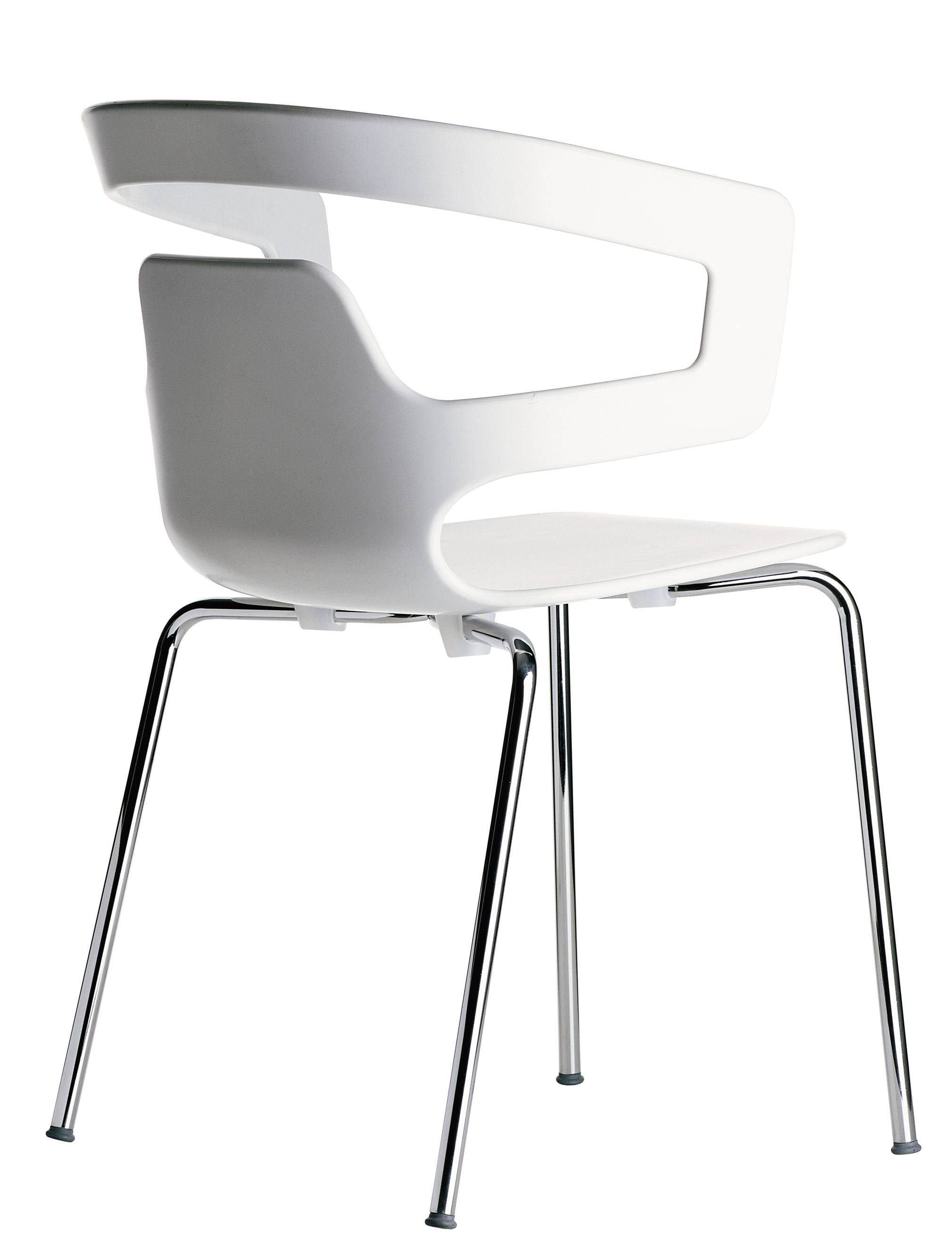 Segesta Chair 500 Stuhl Alias in Weiß mit verchromten Beinen, moderner Bürostuhl für Konferenzräume.