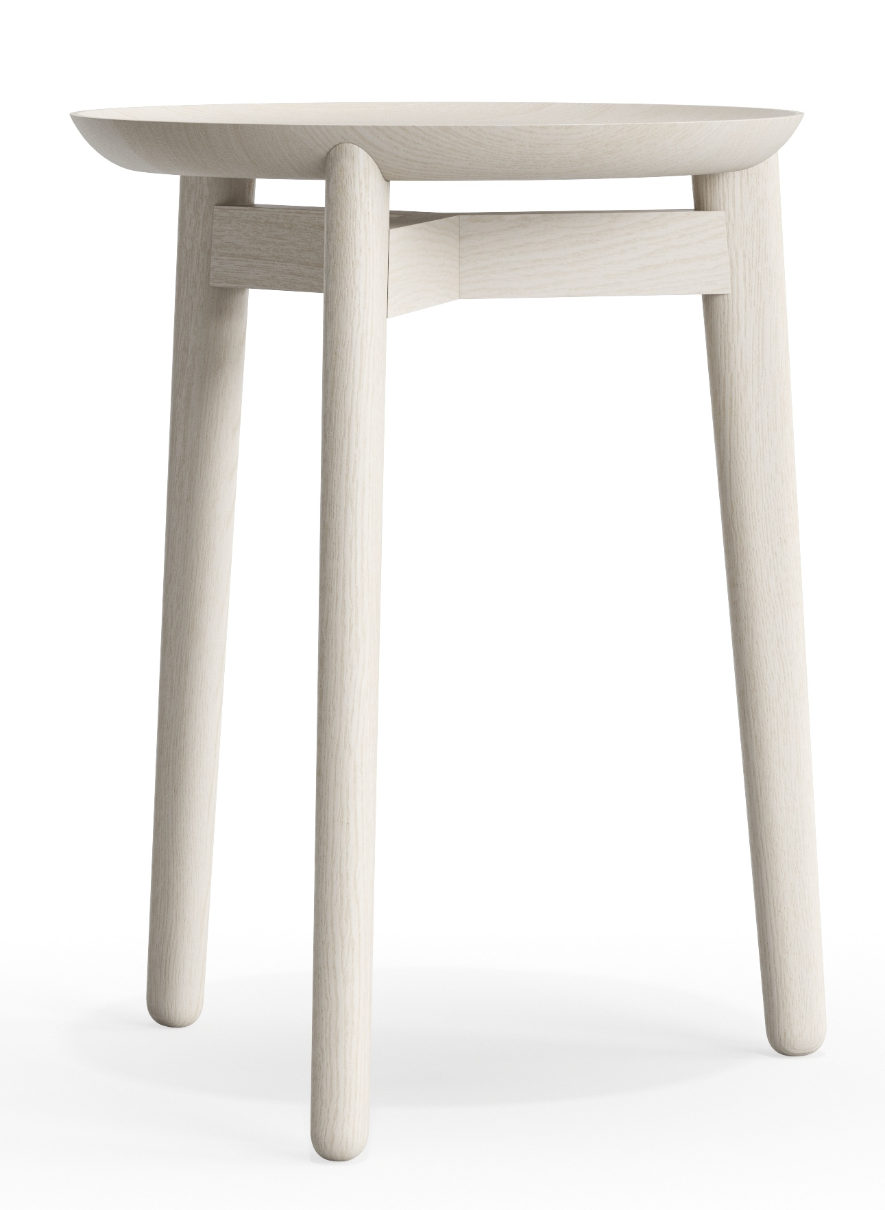 Plaisir Beistelltisch aus hellem Holz von Zeitraum, runder Tisch für Wohnzimmer und Wartebereiche.