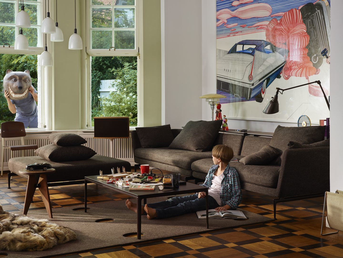 Houten kruk Vitra
