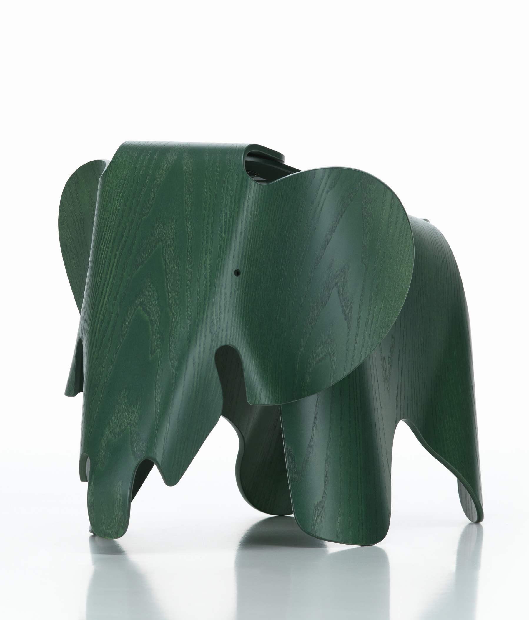 Dunkelgrüner Eames Elephant Hocker von Vitra, ein Designklassiker und Kinderzimmer Möbel.