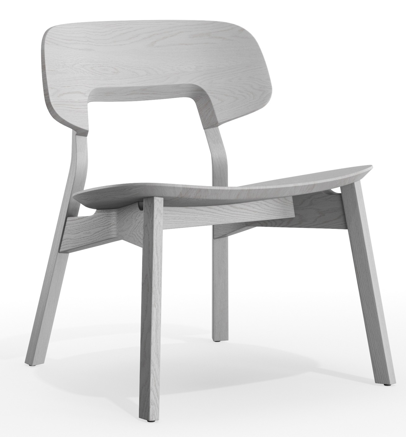 Nonoto Lounge Chair Cocktailsessel Zeitraum aus hellem Holz, modernes Design für Wohnzimmer und Lounge-Bereiche.