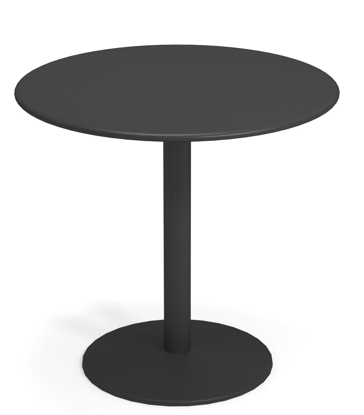 Schwarzer Thor Round Table von Emu, runder Gartentisch für den Außenbereich, Ø 80 cm.