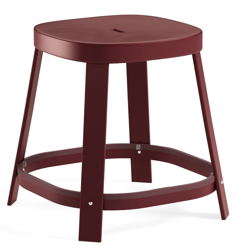 Burgunderroter Thor Dining Stool Barhocker von Emu für den Außenbereich, niedrige Sitzhöhe, modernes Design.