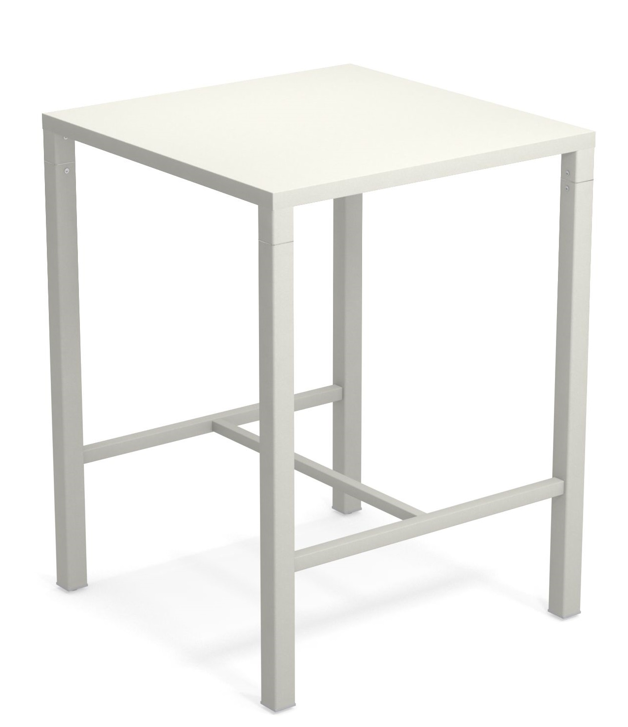 Quadratischer, beiger Nova Hochtisch Outdoor von Emu, ideal für Garten, Terrasse und Balkon.