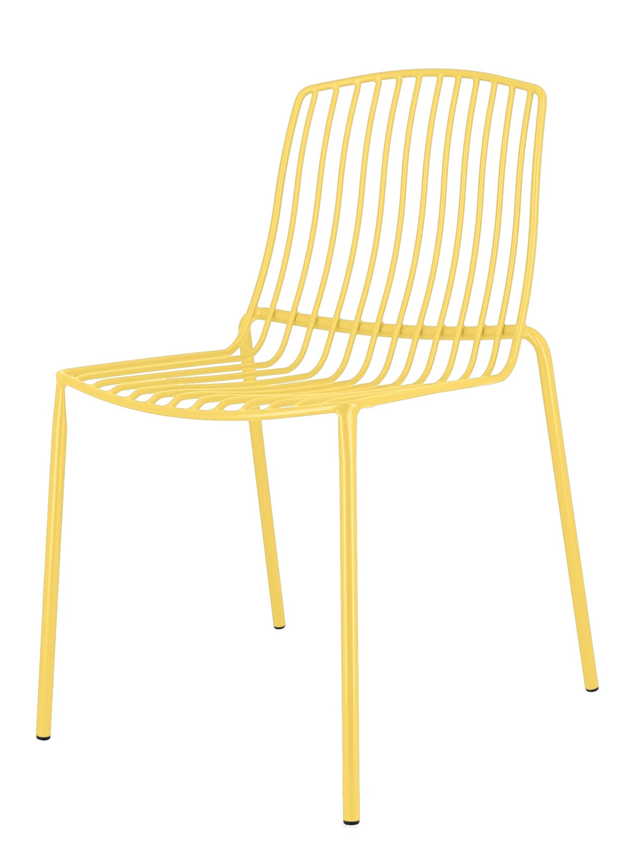 Gelber Mori Stuhl von Jan Kurtz, ein moderner Outdoor Stuhl aus Metall.