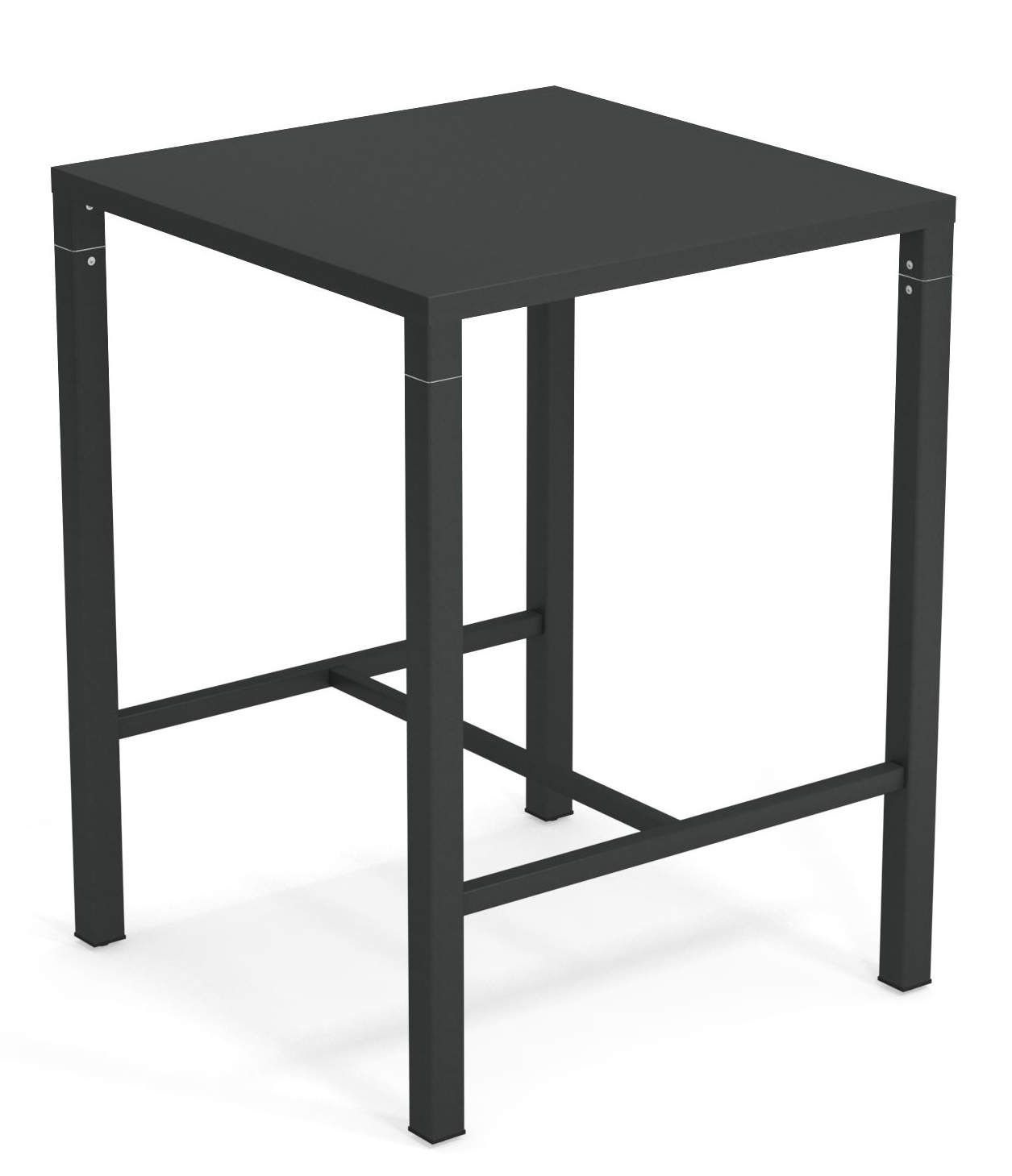Schwarzer Nova Hochtisch von Emu für den Außenbereich, quadratische Tischplatte und minimalistisches Design.