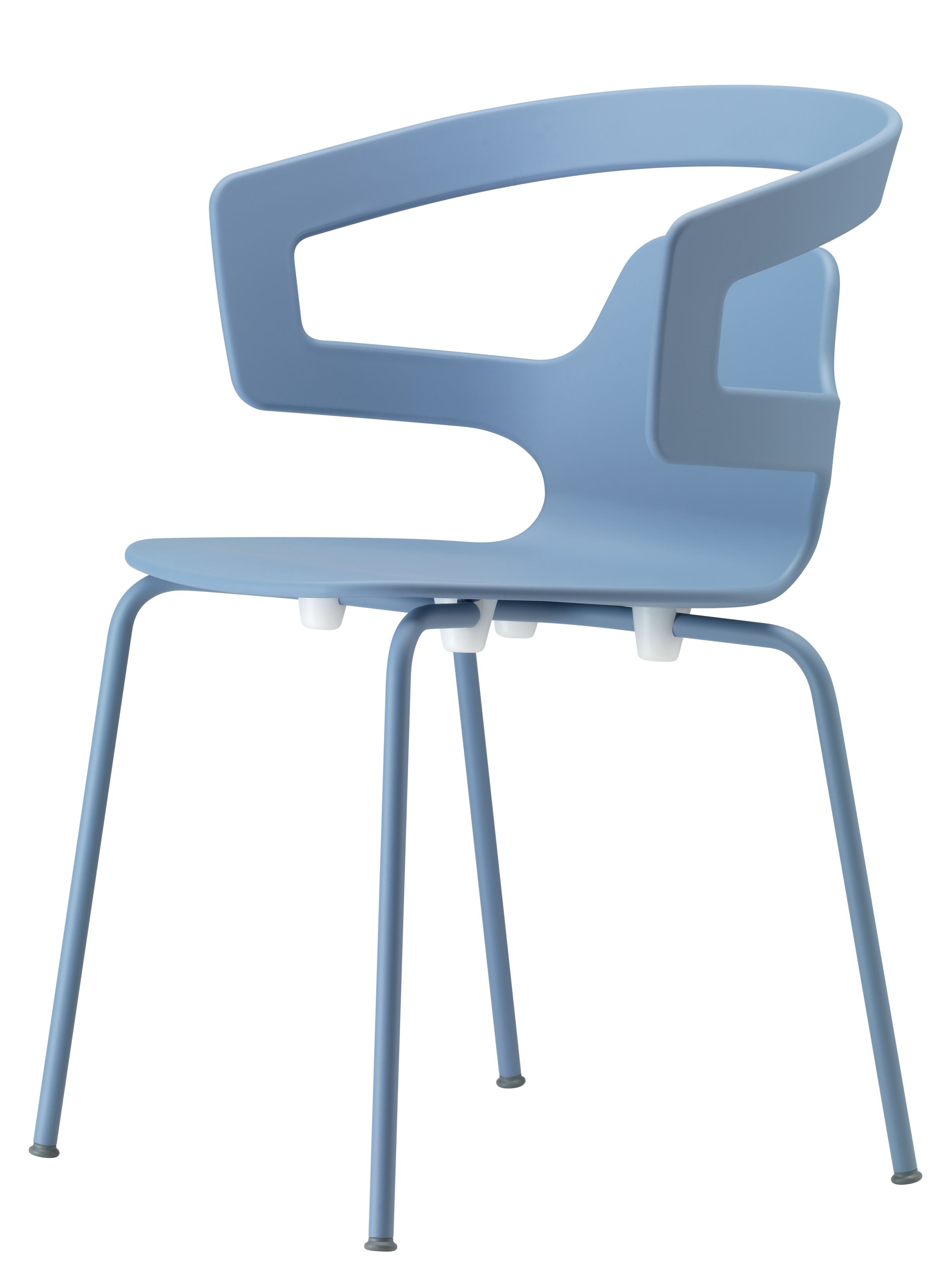 Segesta Chair 500 Stuhl Alias in blau, moderner Designstuhl mit Armlehne und Metallbeinen.