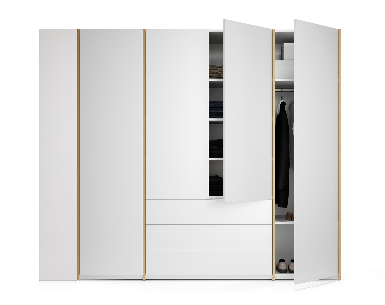 MODULAR PLUS-kast met aanbouwrek links van Müller Möbelwerkstätten