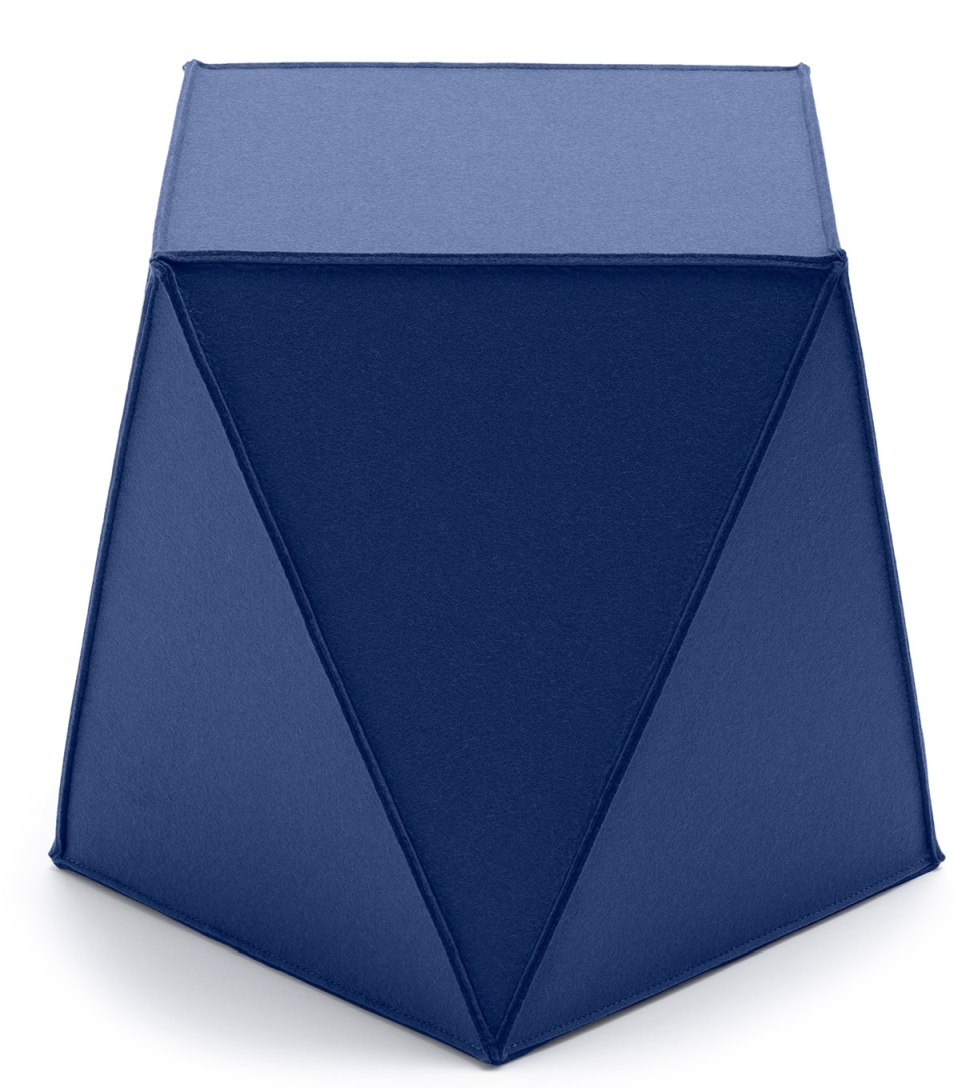 Blauer Brilli Sitzhocker von HEY-SIGN by BWF Group, moderner Filzhocker für Wohnzimmer und Büro.