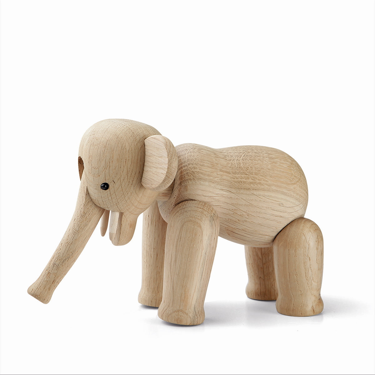 Miniatur Holz Elefant Figur von Kay Bojesen, helles Holz, Dekoration und Spielzeug.