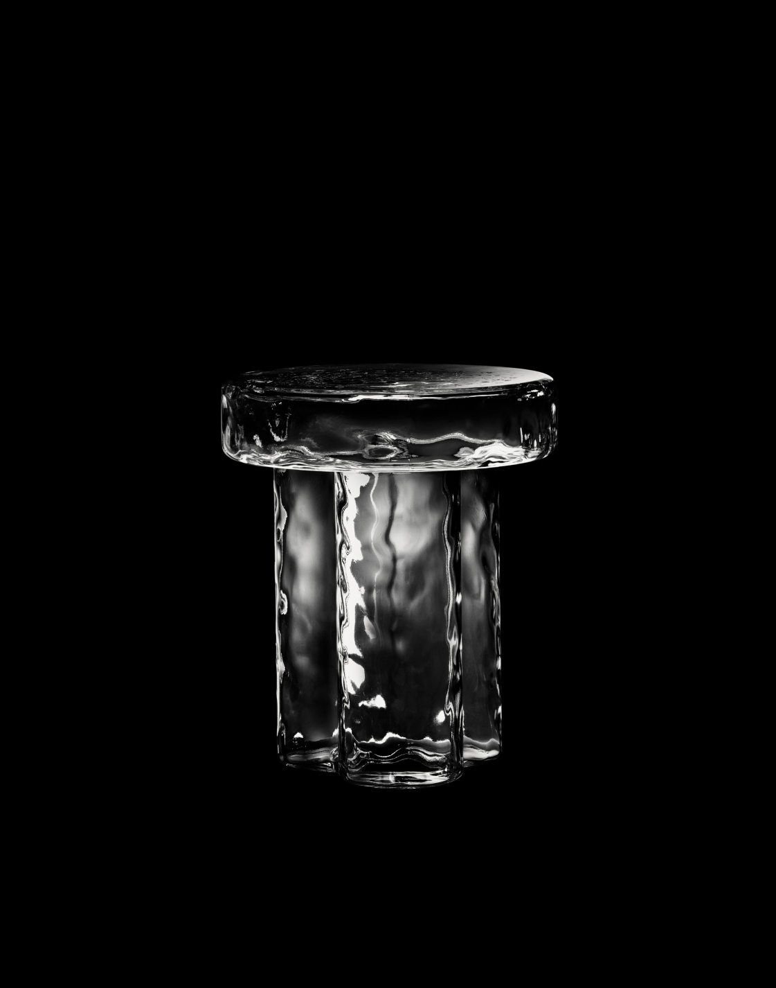 Soda bijzettafel Miniforms B 38 x D 38 x H 45 cm / Transparent Murano-glas