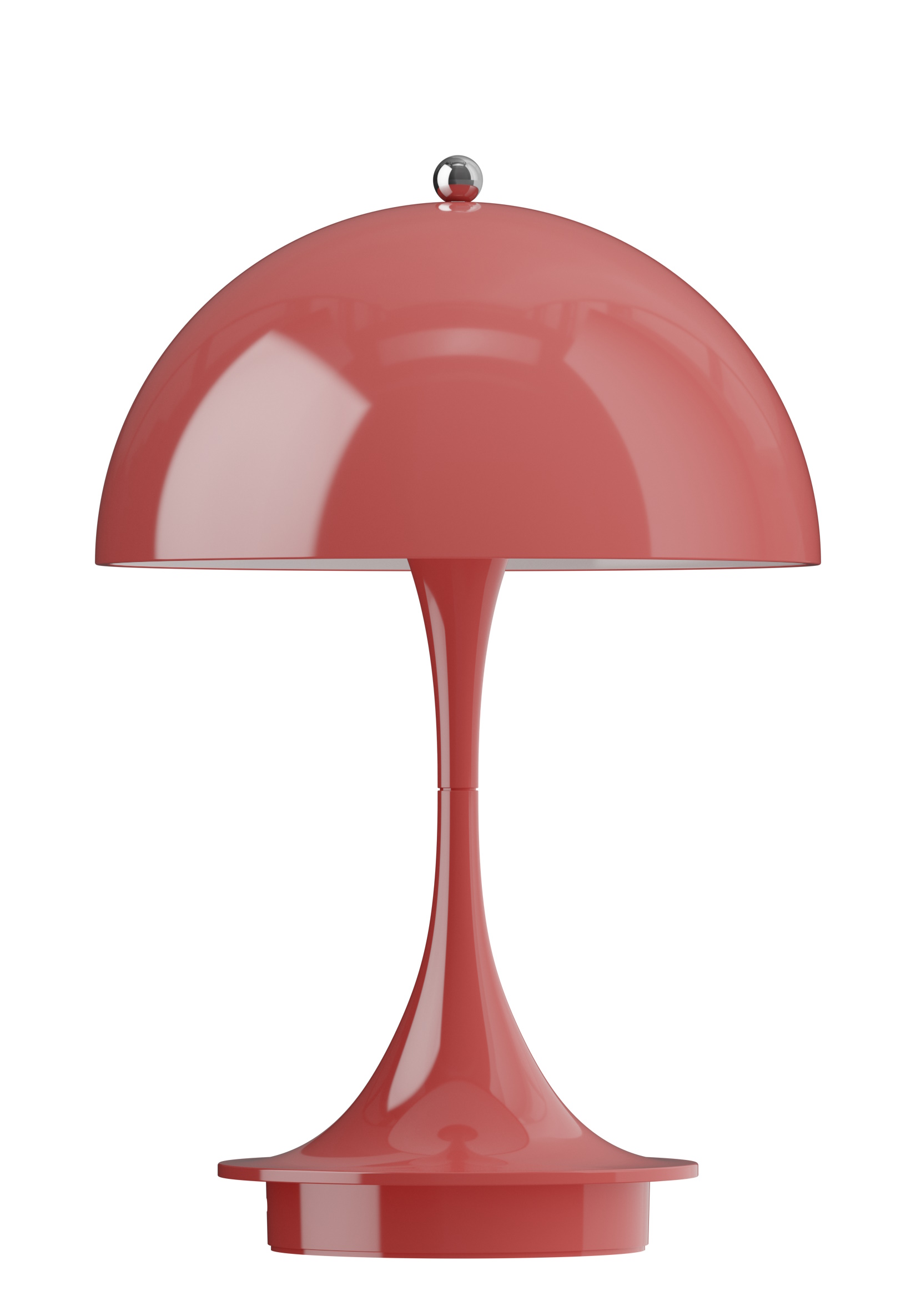 Panthella Tischleuchte in Koralle: Akku LED-Lampe für Innen und Außen von Louis Poulsen.