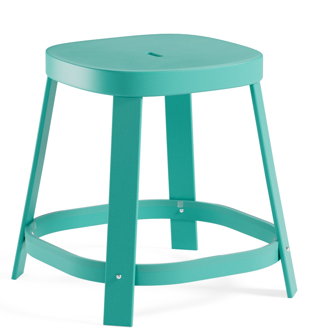 Türkisgrüner Thor Dining Stool Barhocker von Emu für den Außenbereich, niedrige Sitzhöhe, modernes Design.