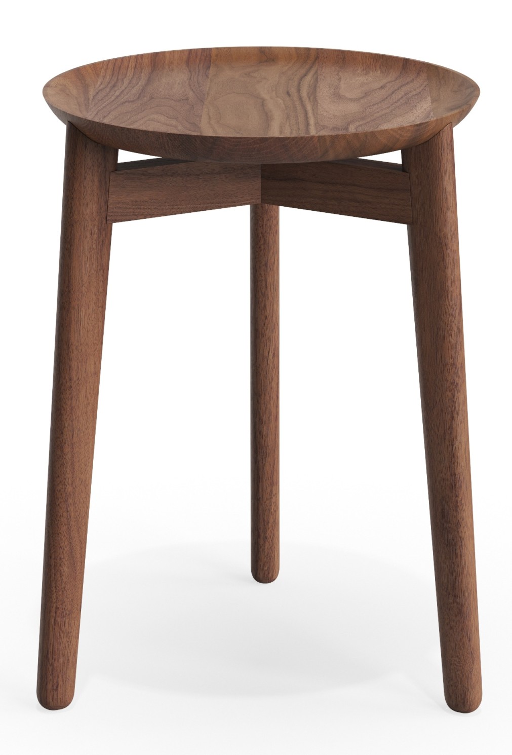 Plaisir Beistelltisch aus Holz von Zeitraum, runder Tisch mit drei Beinen, modernes Design.