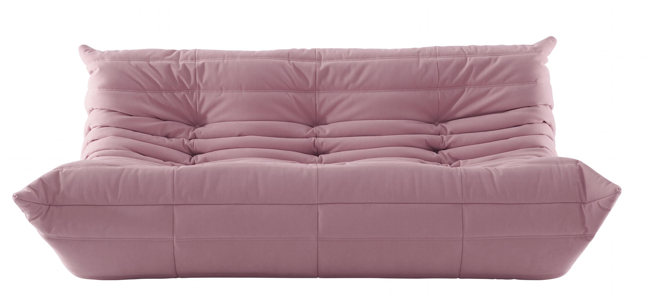 Togo 3-Sitzer Sofa von ligne roset in Rosa, modernes Design Polstermöbel für Wohnzimmer.