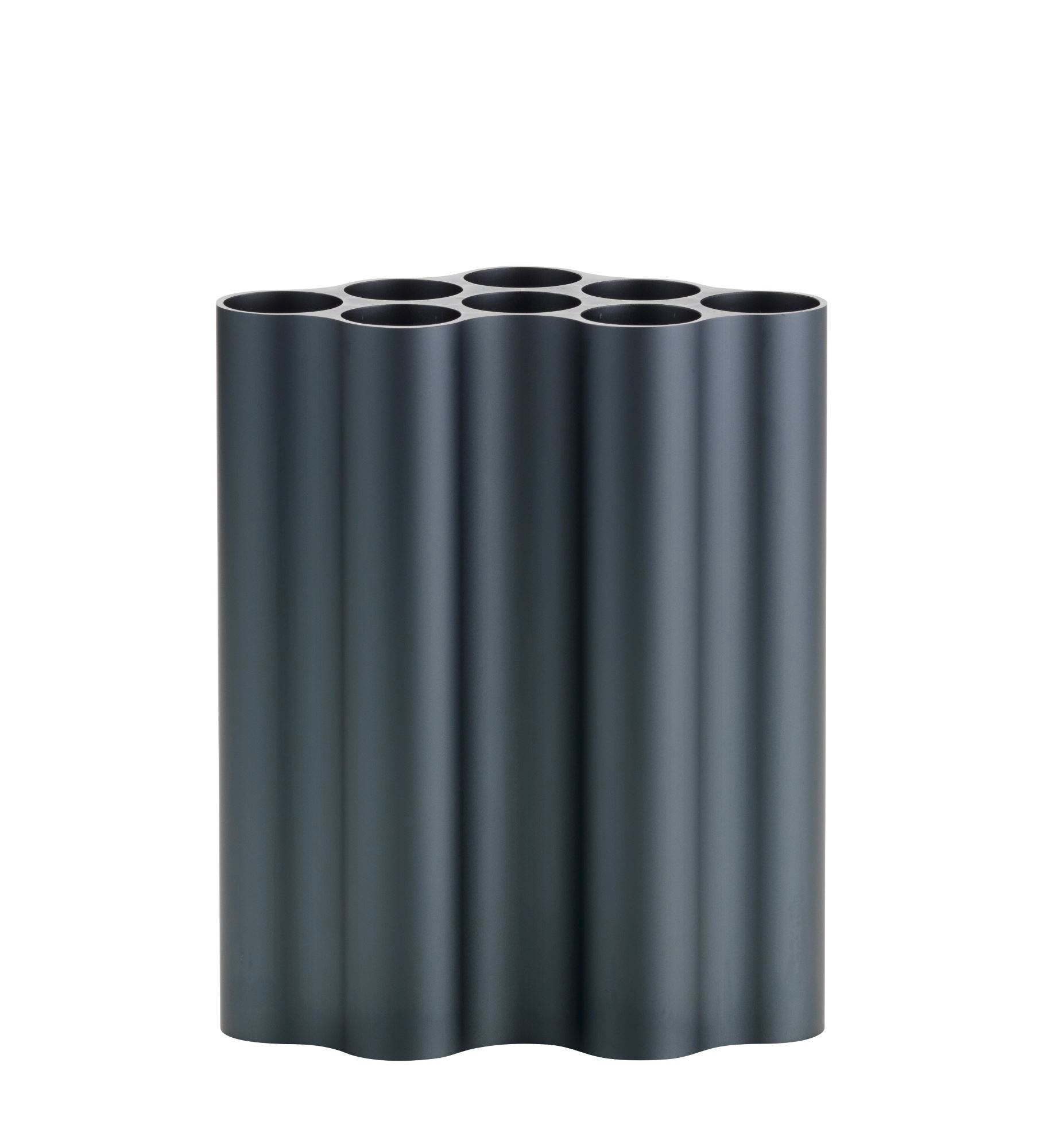 Graue Nuage Vase von Vitra mit wellenförmiger Oberfläche und mehreren Öffnungen für Blumen.