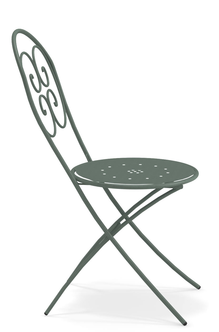 Grüner Pigalle Klappstuhl von Emu für den Außenbereich, ideal für Garten und Balkon.