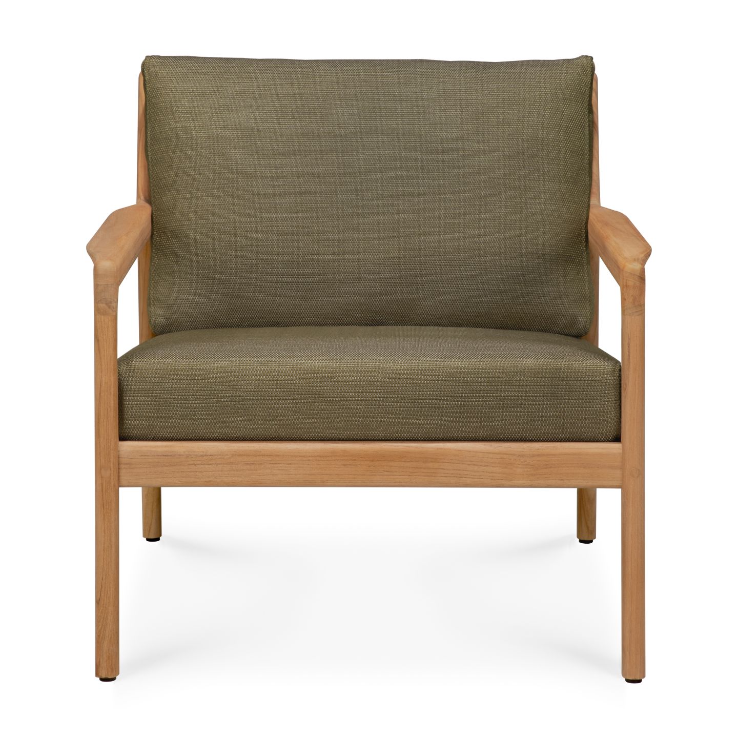 Jack Outdoor-loungestoel van teakhout met groene bekleding van Ethnicraft