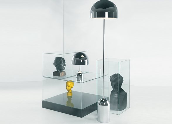 Bell Tischleuchte LED Kupfer von Tom Dixon, moderne Designleuchte aus Metall, Kupferfarben.