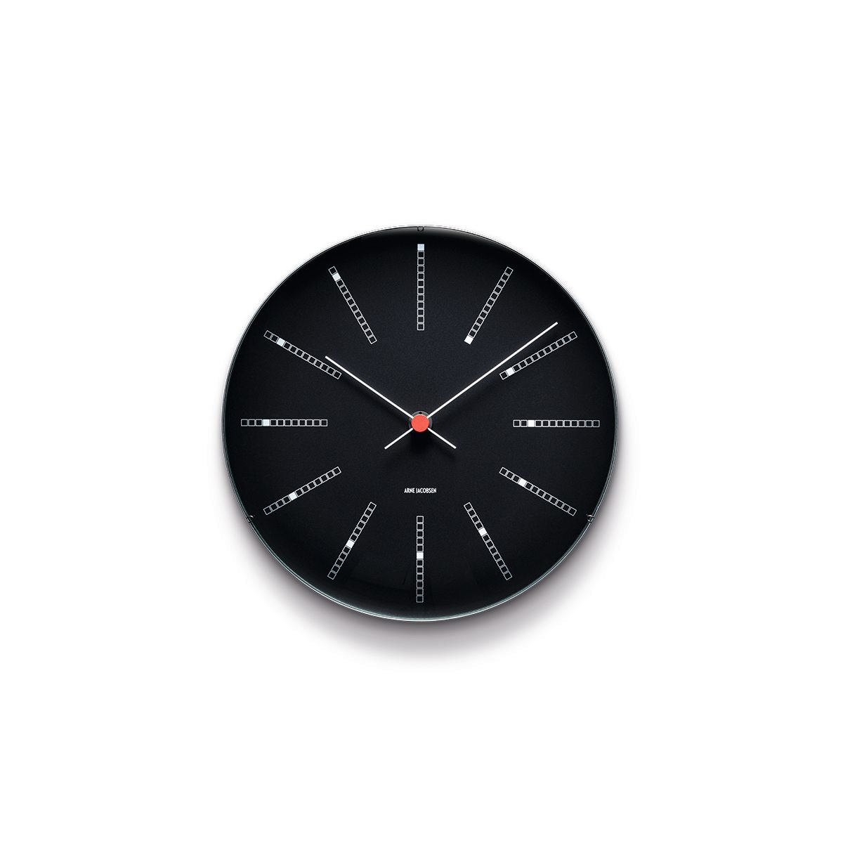 Schwarze Bankers Wanduhr von Rosendahl Timepieces, Durchmesser 21 cm, modernes Design für Wohnzimmer und Büro.