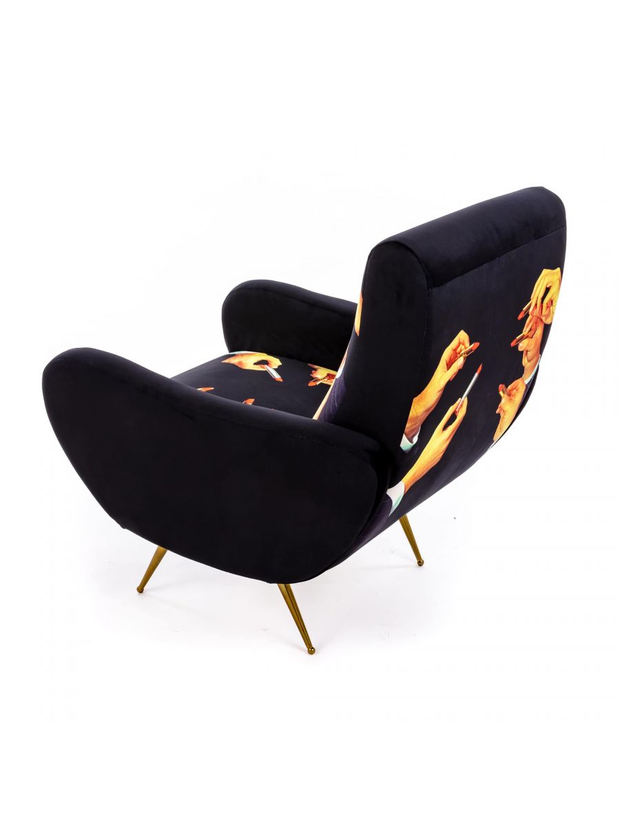 Toiletpaper-fauteuil Lipsticks zwart Seletti