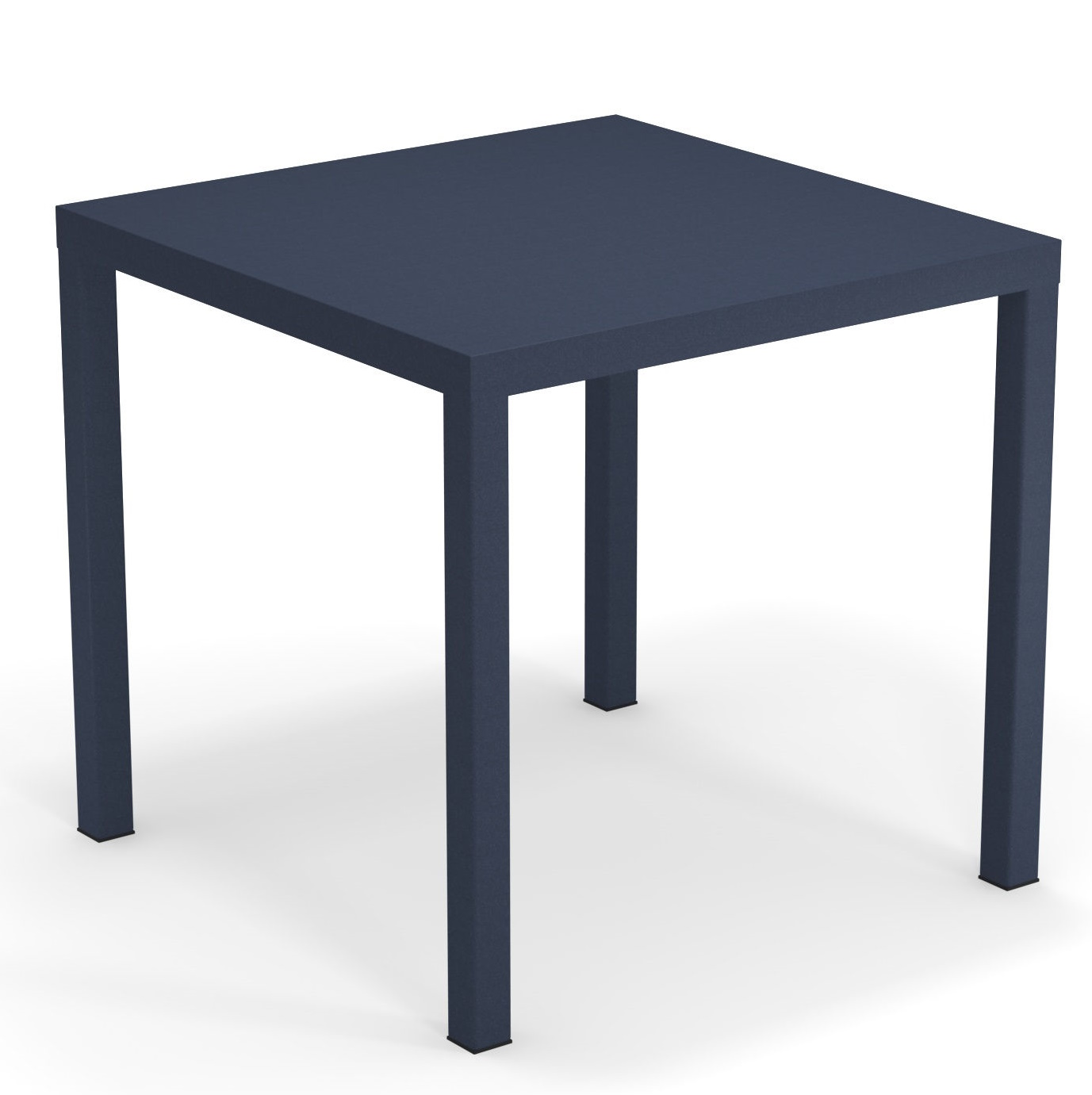 Quadratischer, dunkelblauer Nova Tisch von Emu für den Außenbereich, ideal für Garten und Terrasse.