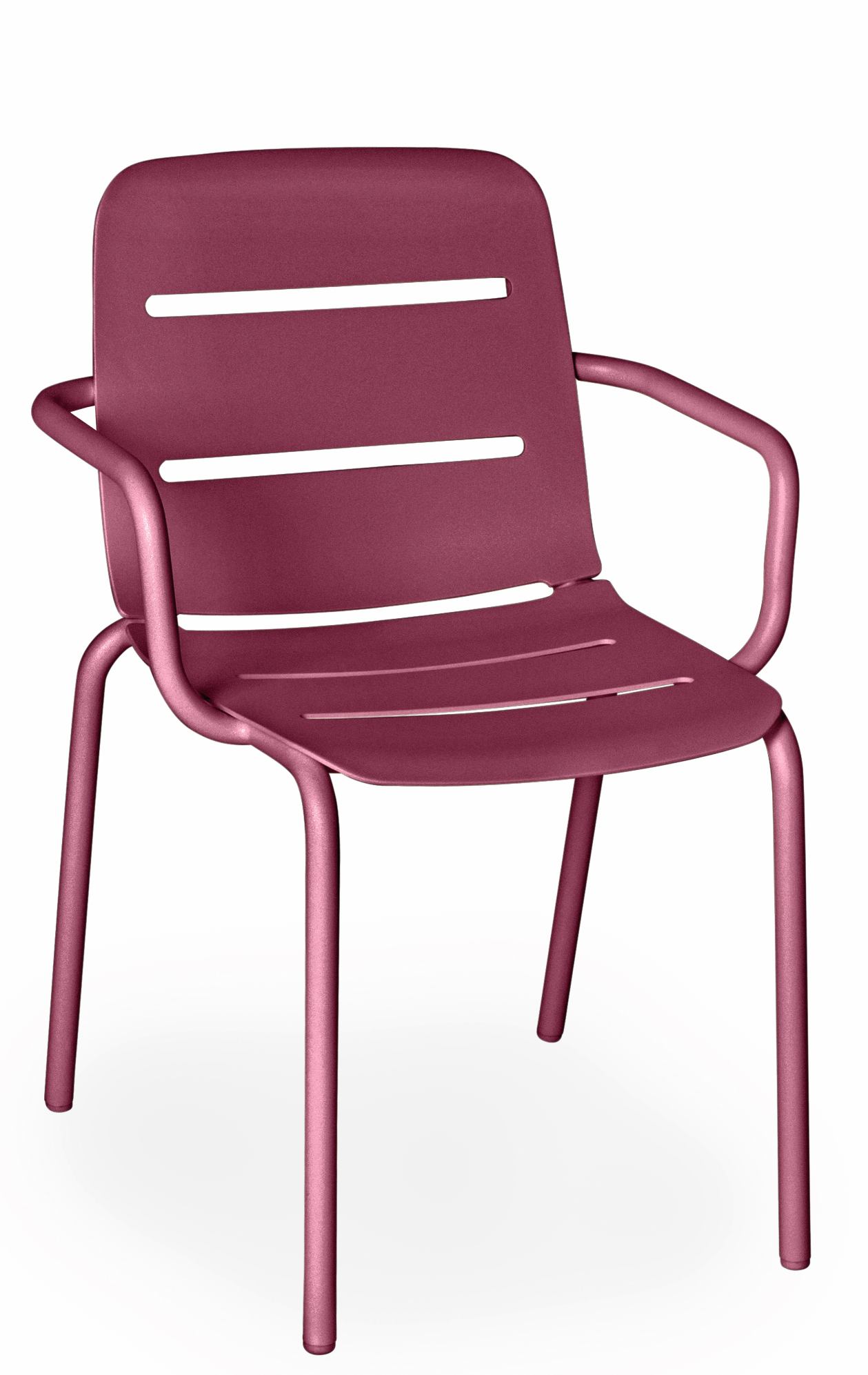 Vapio Sessel von Weishäupl für den Garten, Outdoor Sessel aus Metall in Pflaume.