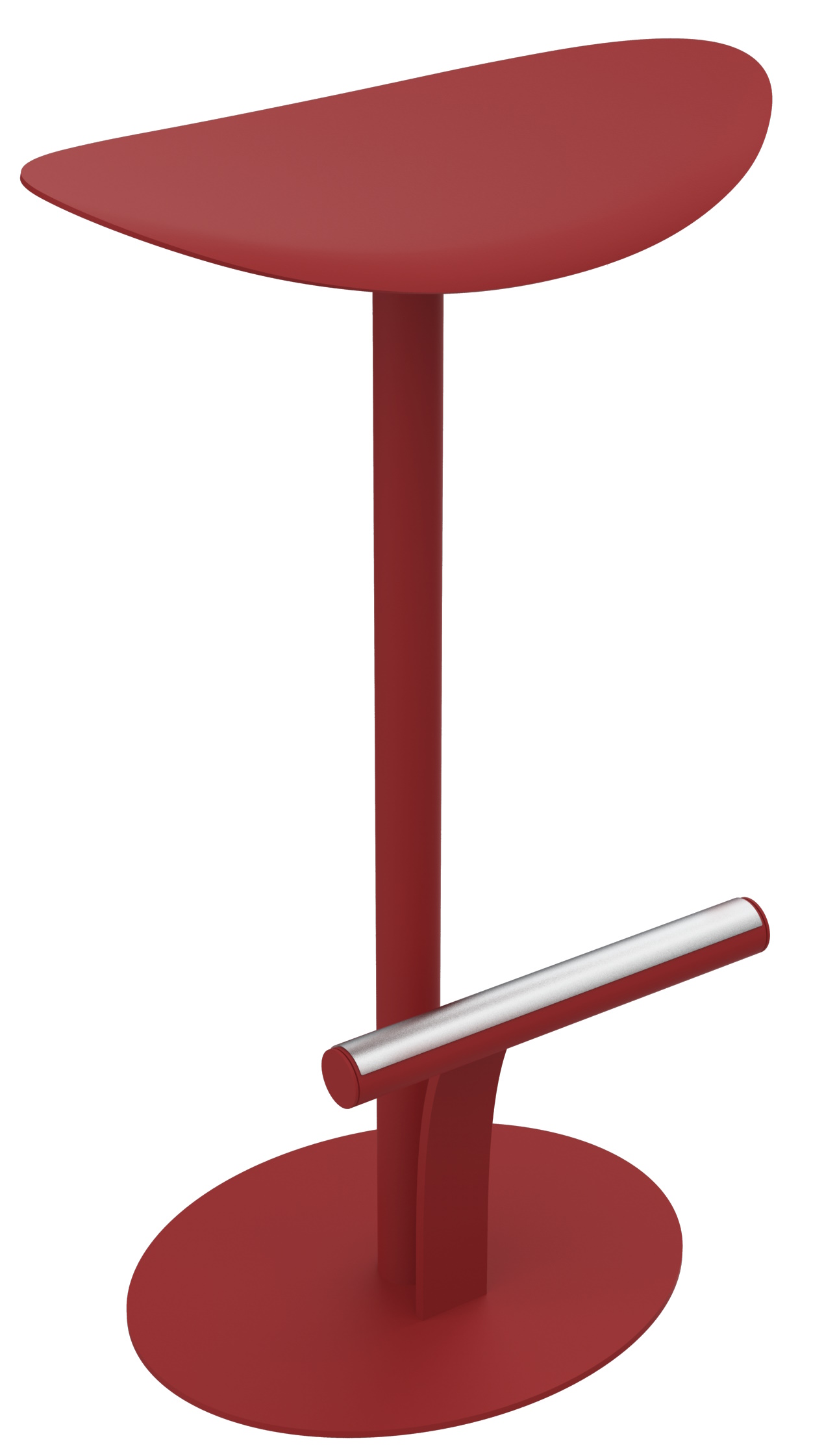 Roter Bolder Hoher Hocker von Fermob für den Außenbereich mit Fußstütze aus Metall.