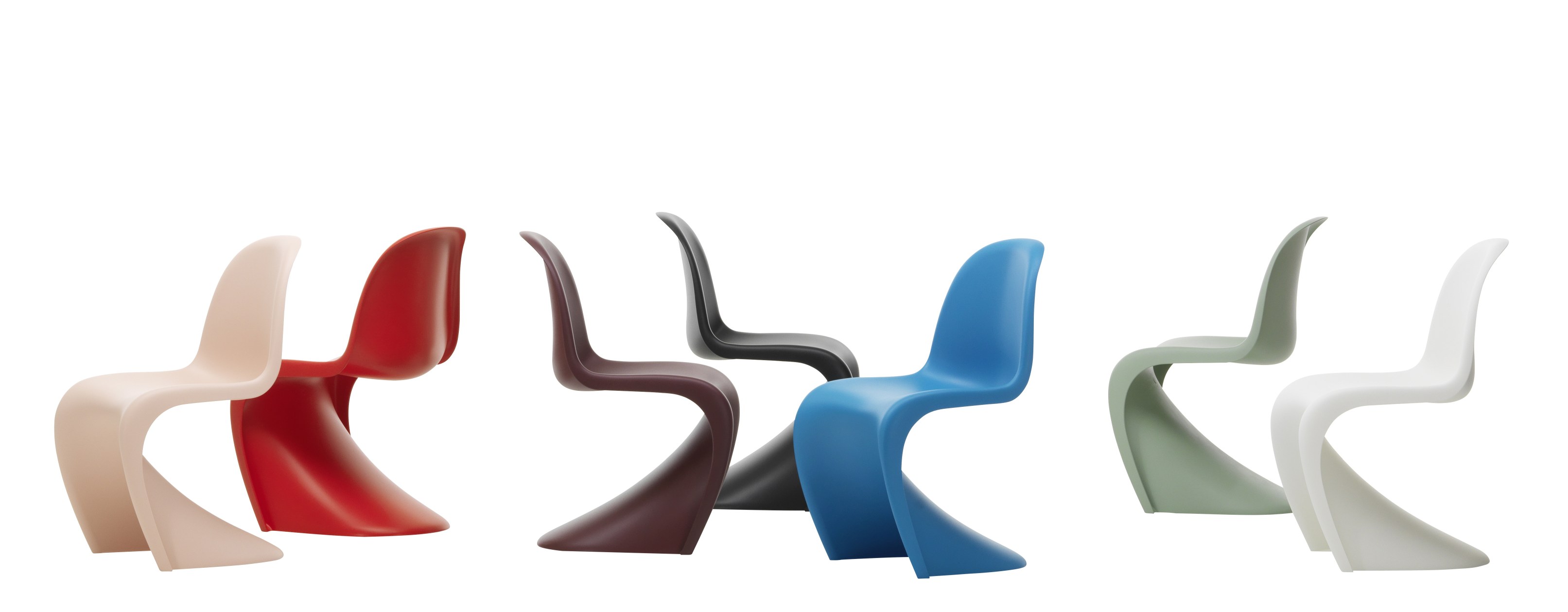 Panton Chair in verschiedenen Farben: Designklassiker Kunststoffstuhl von Vitra, neue Höhe.