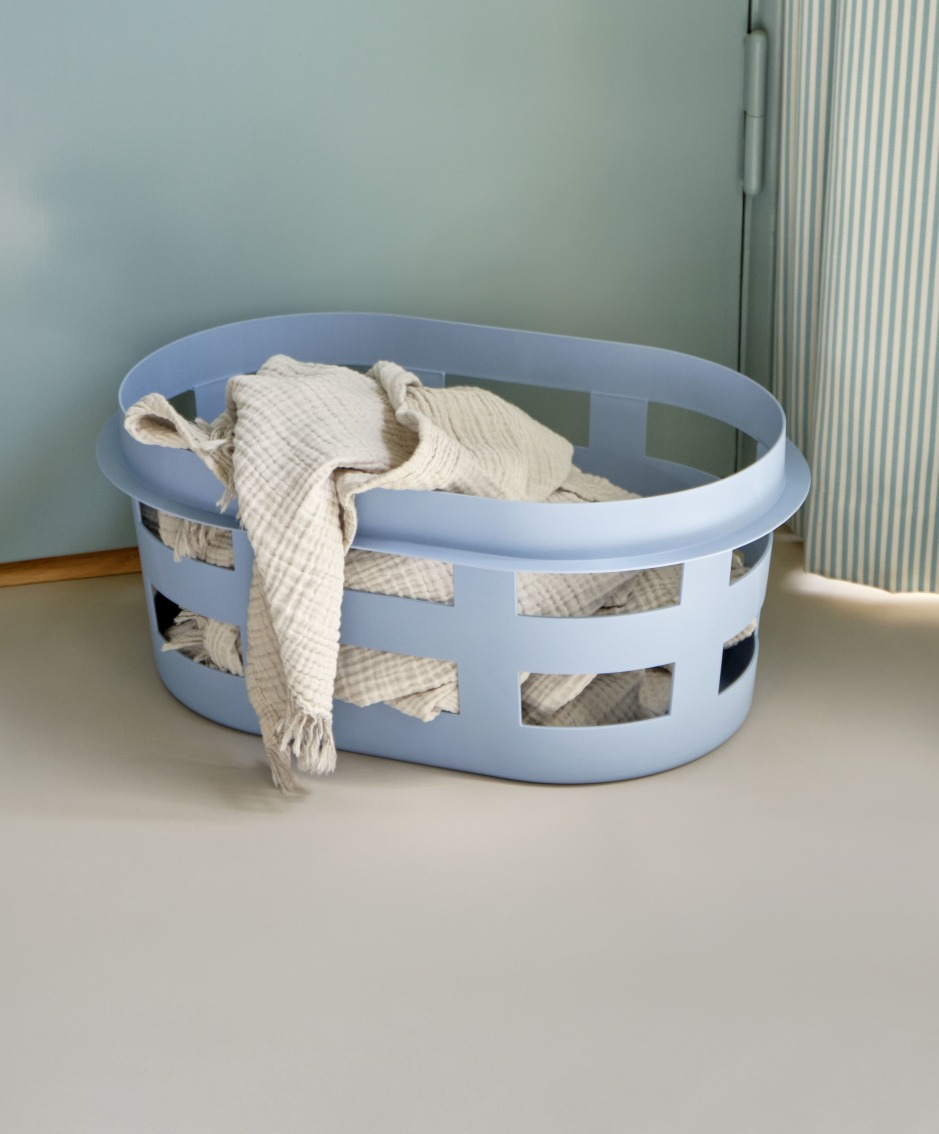 Waskorf S RECYCLED Hay Soft blauw