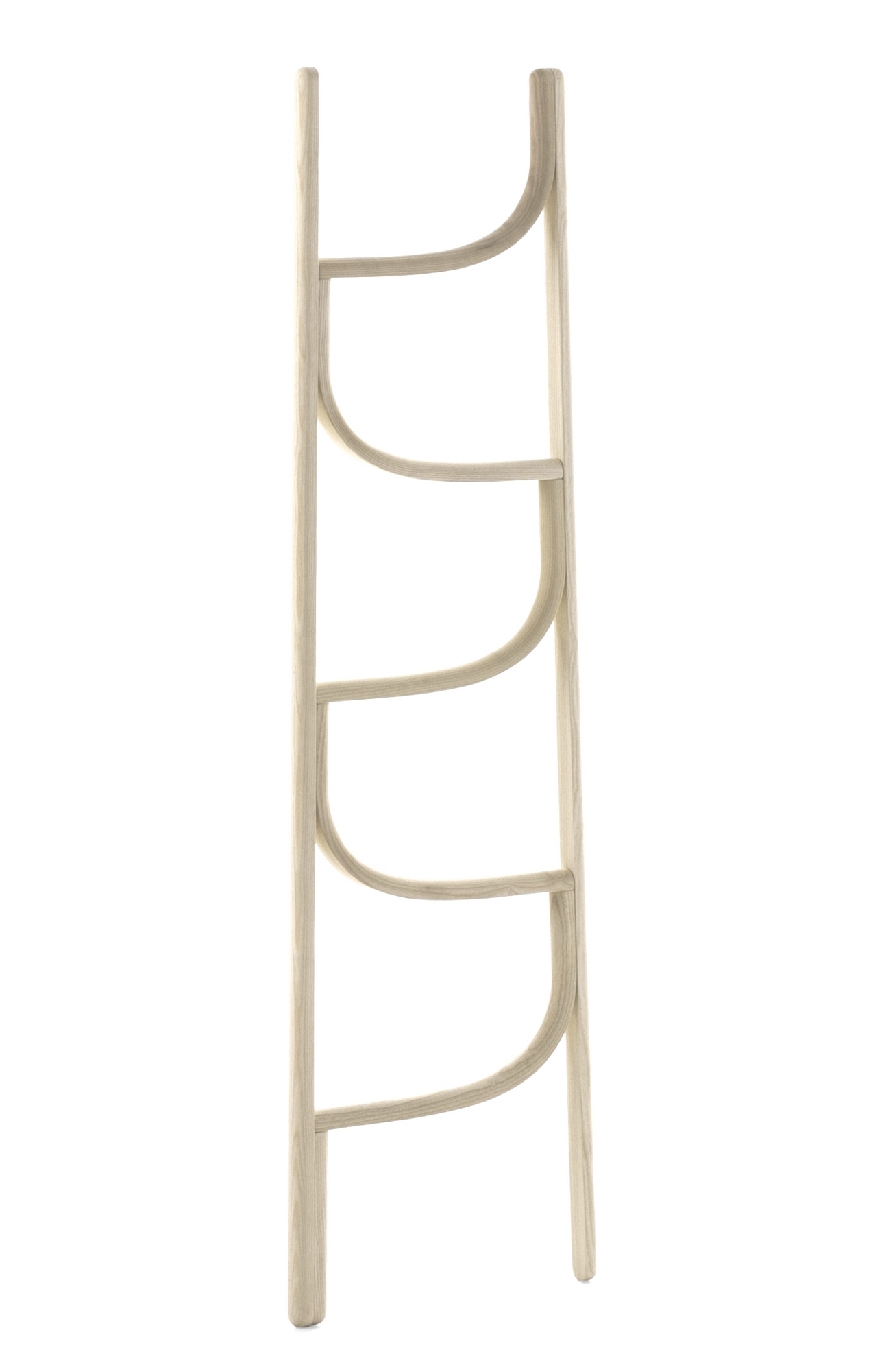 Helle Holz Kleiderleiter von Wiener GTV Design mit vier Sprossen für Schlafzimmer und Ankleide.