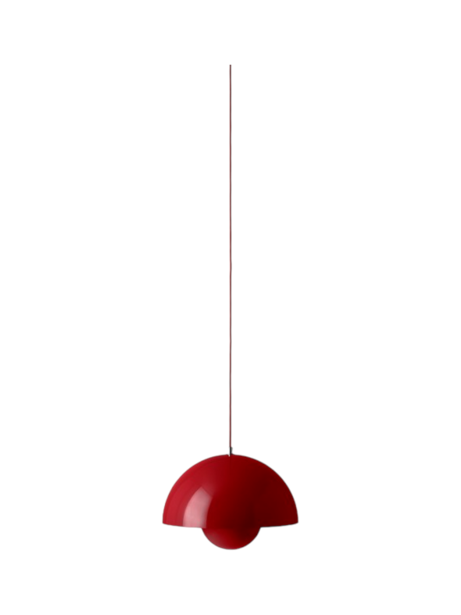 Rote Flowerpot VP7 Pendelleuchte von AndTradition, moderne Hängelampe für Wohnzimmer und Esszimmer.
