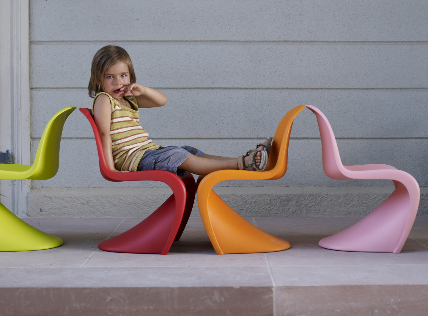 Panton Junior-stoel Vitra Zachtroze