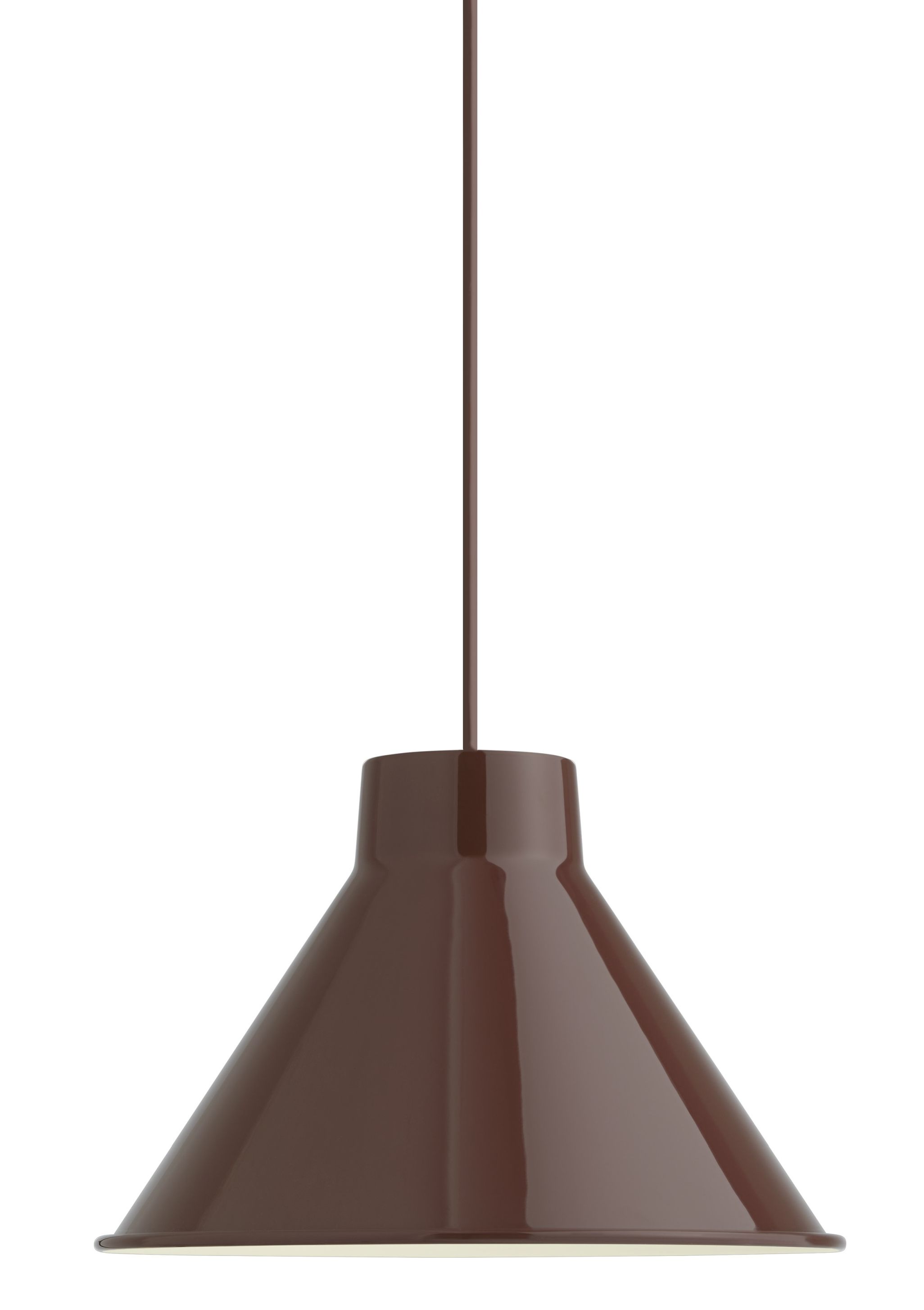 Nahaufnahme der grauen Muuto Top Pendant Lampe 36 cm, moderne Hängelampe für Wohnzimmer und Esszimmer.