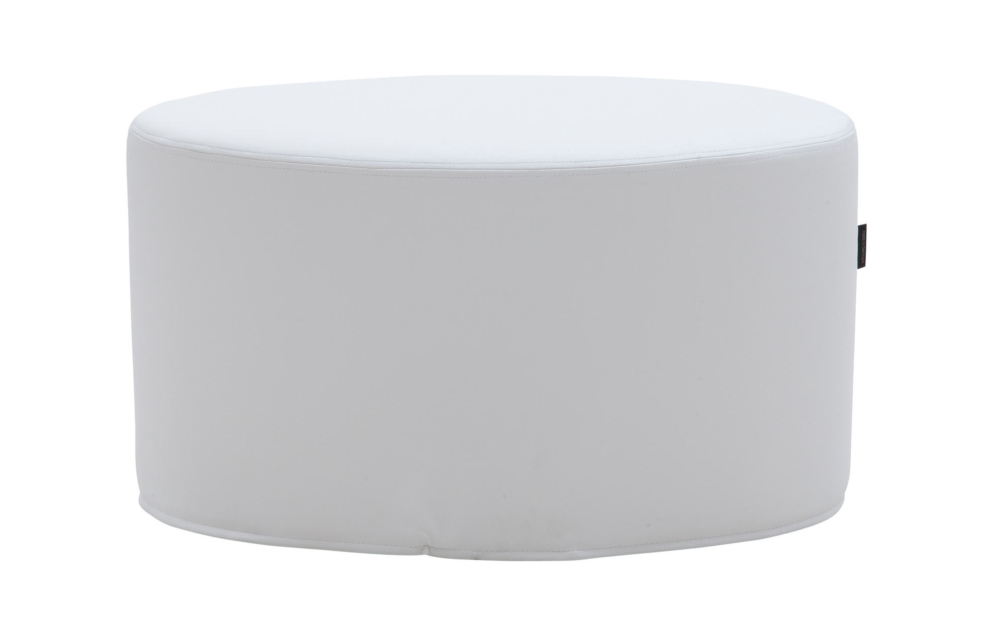 Weißer, runder Bon Bon Hocker von Softline, ideal als Sitzhocker oder Beistelltisch.